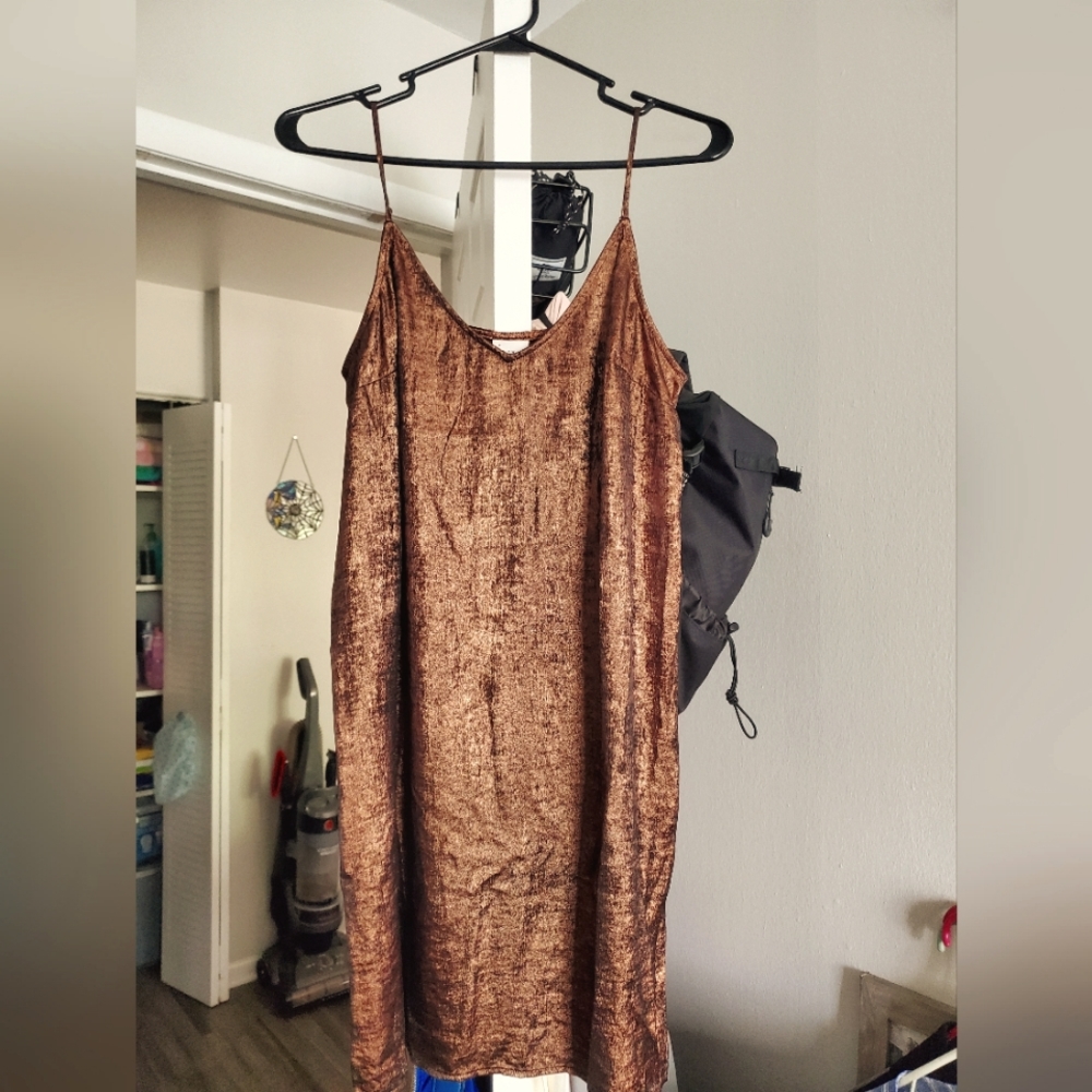 Women's Metallic Slip Dress